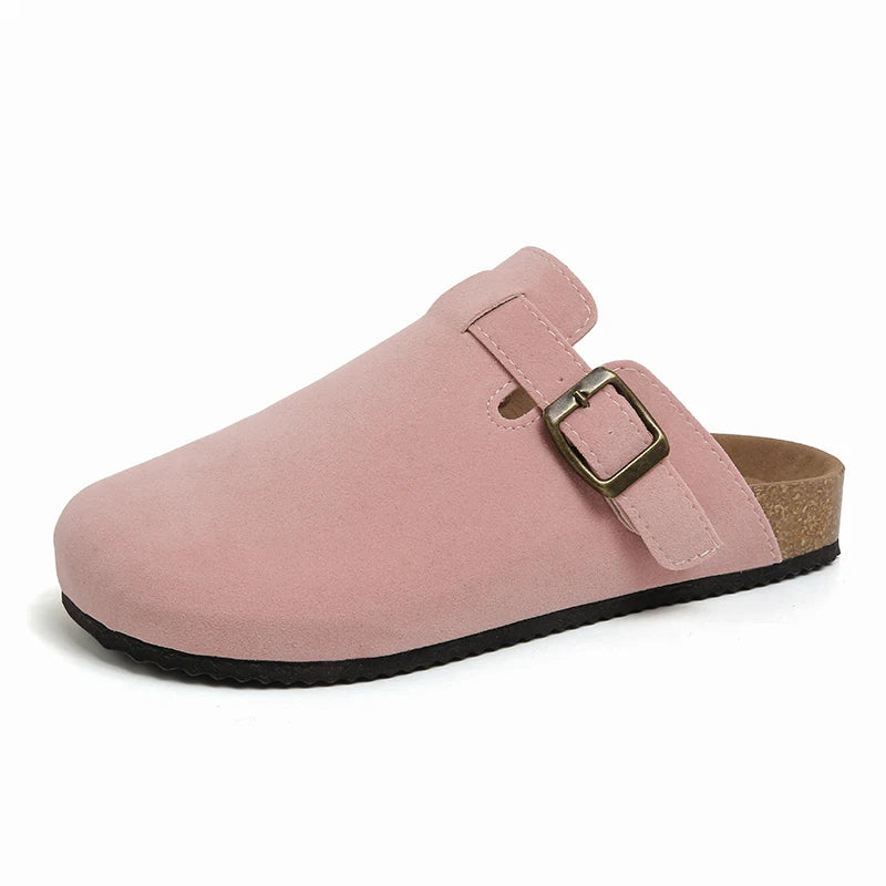 Half drag sandals Clogs For Women And Men Cork Suede Mules Slipper Classic Cork Antislip For Outdoor Slippers With Arch Support